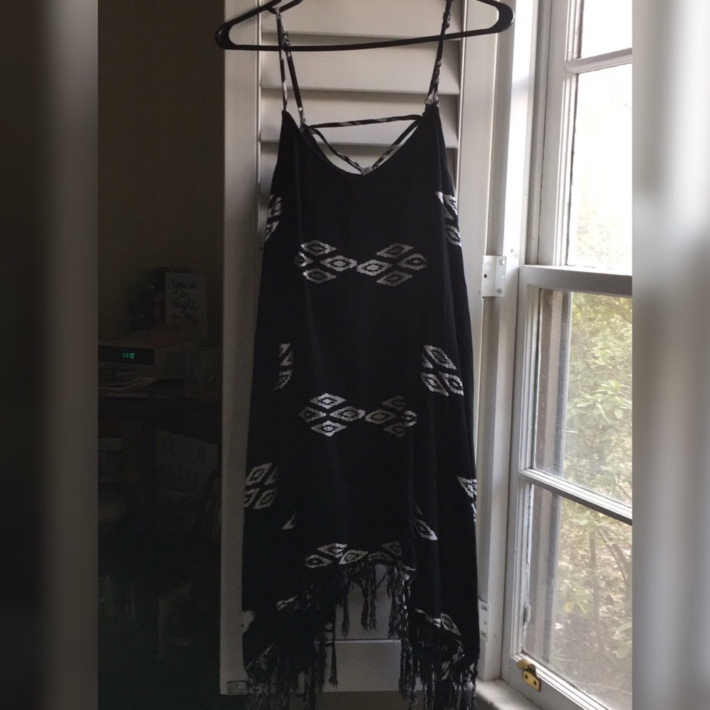 Billabong Tribal Print Fringe Mini Dress